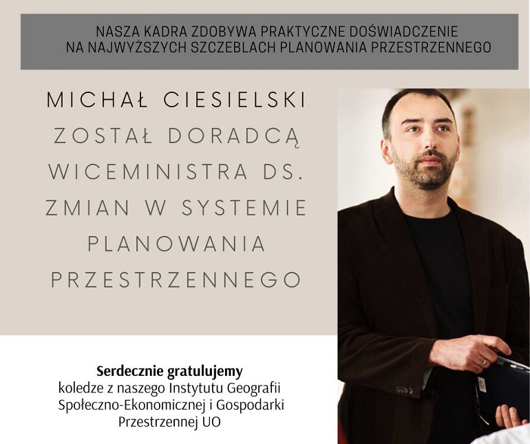 Zdjęcie nagłówkowe otwierające podstronę: Michał Ciesielski z IGSEiGP doradcą ministerialnym