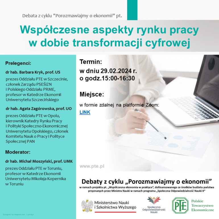 Zdjęcie nagłówkowe otwierające podstronę: Druga debata Polskiego Towarzystwa Ekonomicznego