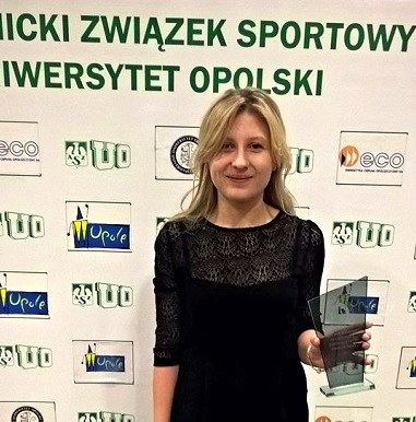 Agnieszka Kamińska, karteczka z AZS UO, została wybrana najpopularniejszym sportowcem Uniwersytetu Opolskiego w 2016 r. Laureatka jest studentką prawa