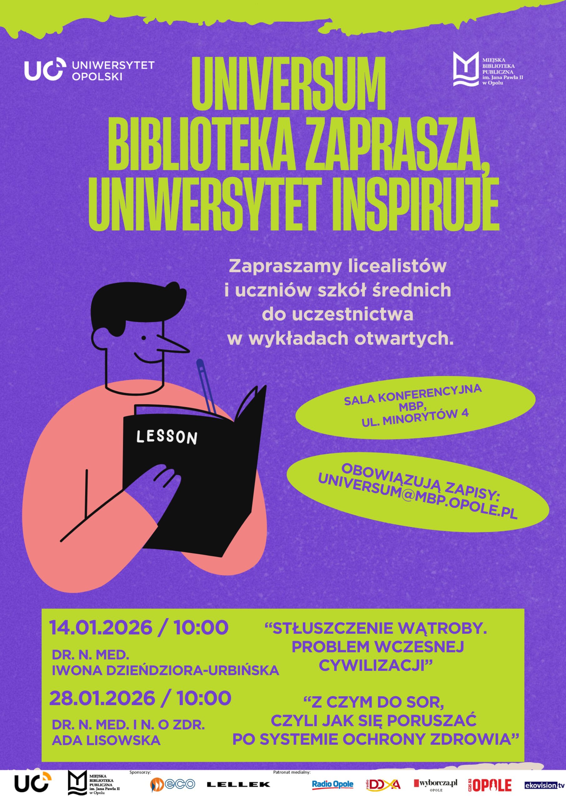 Rusza cykl UNIversum, w którym UO łączy siły z Miejską Biblioteką Publiczną